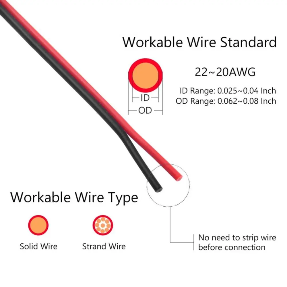 1Pcs For Wires Wiring Pluggable Wire Connector Cable Connections Strip Car Connectors Electrical Cable Crimp 2Pin 8-22AWG