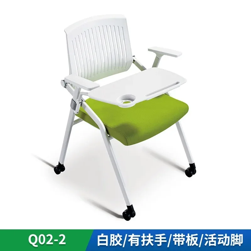 Training Chair with Writing Desk Board Conference Chair Training Institution Conference Room Silent Wheel Foldable Training Chai