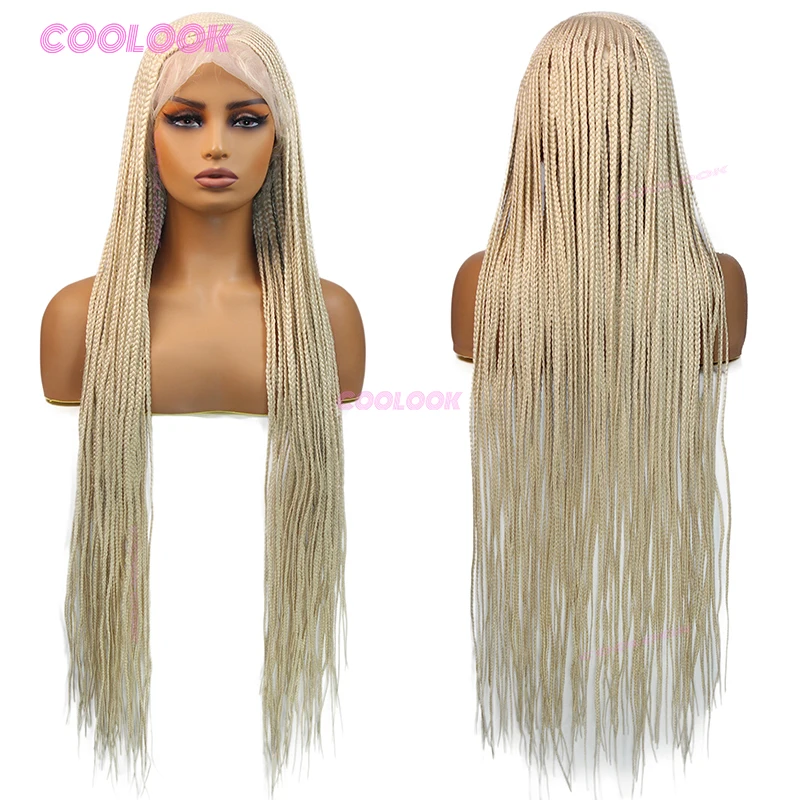36-Zoll-Box-Part-Perücke mit Zöpfen, synthetische Perücke für Damen, Cornrow-Zopfperücken, Full-Lace-Perücke, geflochtene afrikanische Perücken, Cosplay – Detail 7