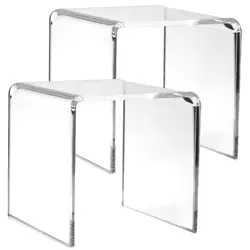 Acrylic Display Risers Stand,Clear Riser Shelf Showcase for Amiibo Funko POP Figures,U-Shaped Pedestals for Home Decor Displays