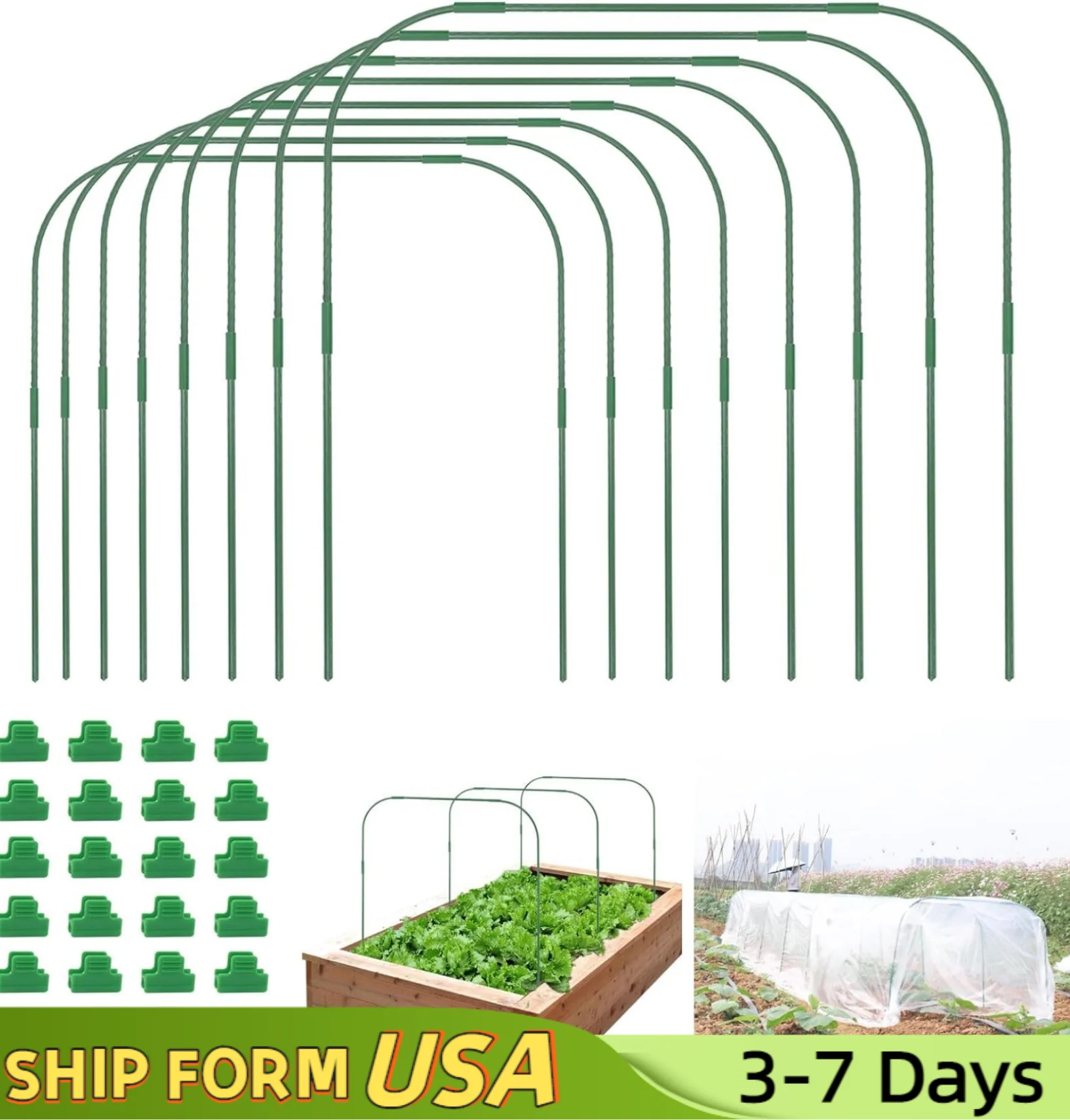 

Garden Hoops Tunnel Kit With Clip Outdoor Garden Agricultural Wide Tunnel Frame Suitable For Garden Balcony DIY Planting Tool
