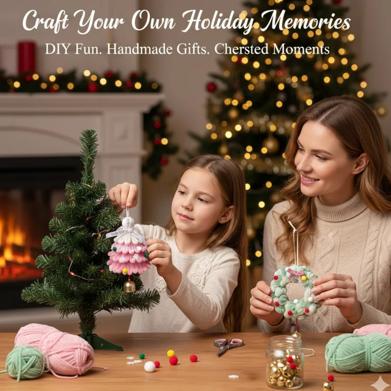 

DIY Pendant Christmas 3D Tree Bell Ornament Twisted Stick Handcraft Wind Chime Car Hanging Door Hanging Decor Holiday Craft New