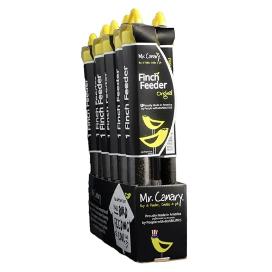 

12ct 8oz Original Nyjer Finch Tube Feeders for outdoor use metal construction black finish weather-resistant design