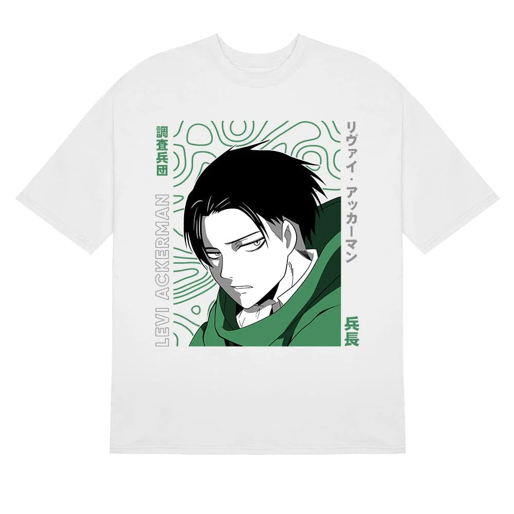 Levi Ackerman Green Cloak Attack on Titan T-Shirt - Stylish Anime Design