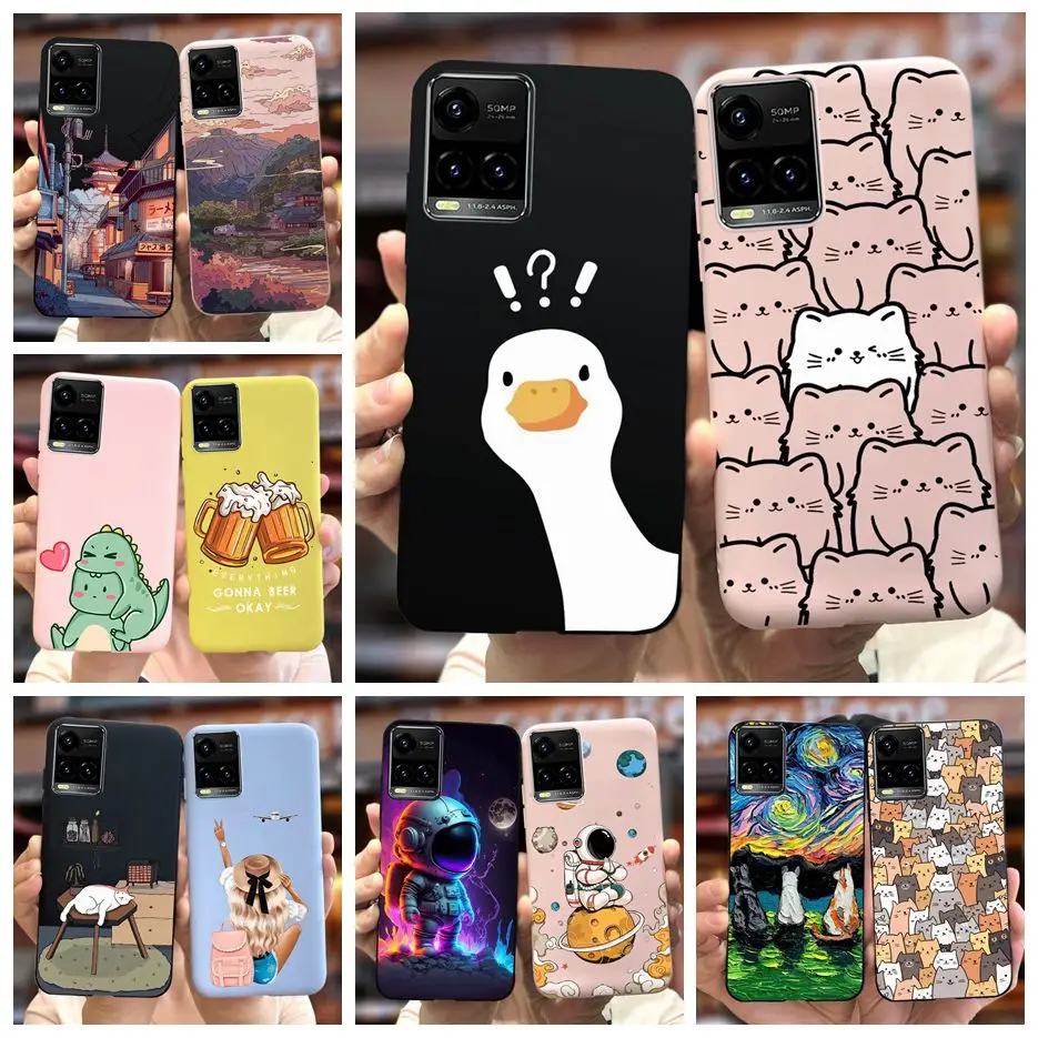 For Vivo Y33s 4G Case V2109 New Fashion Cartoon Cover Soft Silicone Phone Case For Vivo Y21 Y21s VivoY21 VivoY33s 4G Fundas Capa