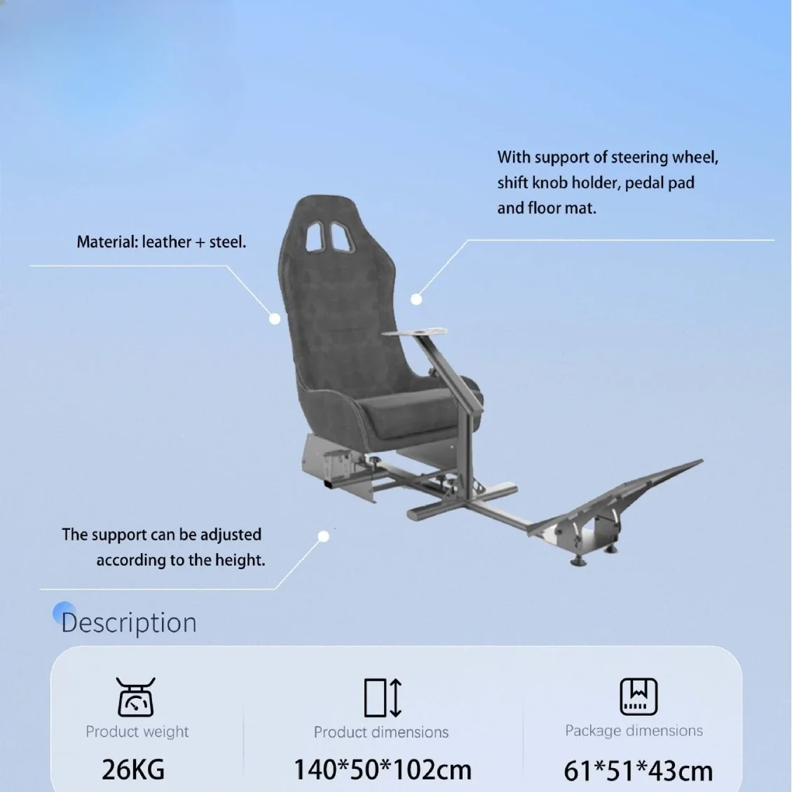 Racing emulator cockpit driving game, sports emulator seat