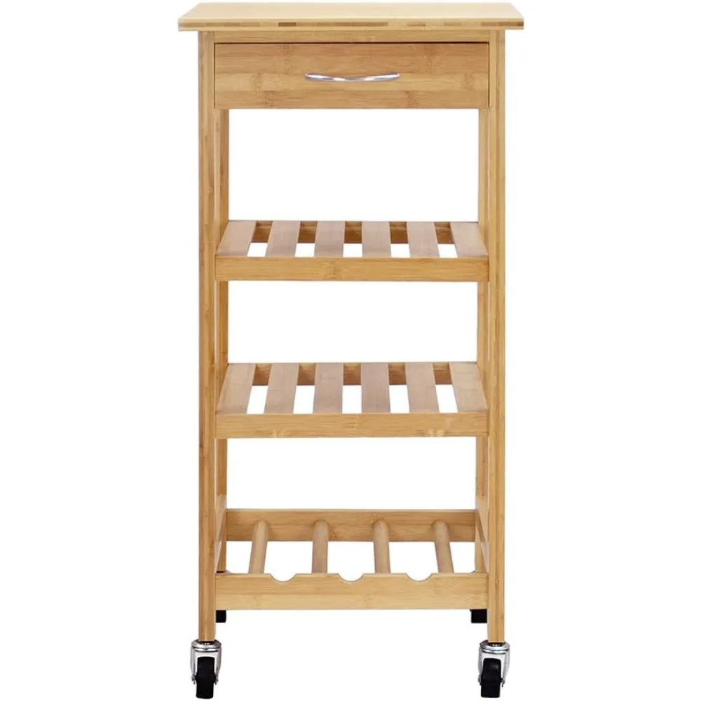 Design Group Carro de cocina de bambú, natural