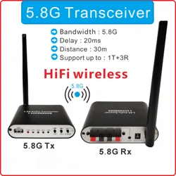 5.8G wireless Audio Transceiver 5.1ch surround Transmitter Reciever Optical Coaxial AUX  Background music 2*40W Power Amplifier