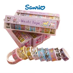 10pcs Sanrio Cartoon Children Kuromi Cinnamoroll MyMelody PomPomPurin Cute  Paper Tape Decoration Material DIY Large Collection