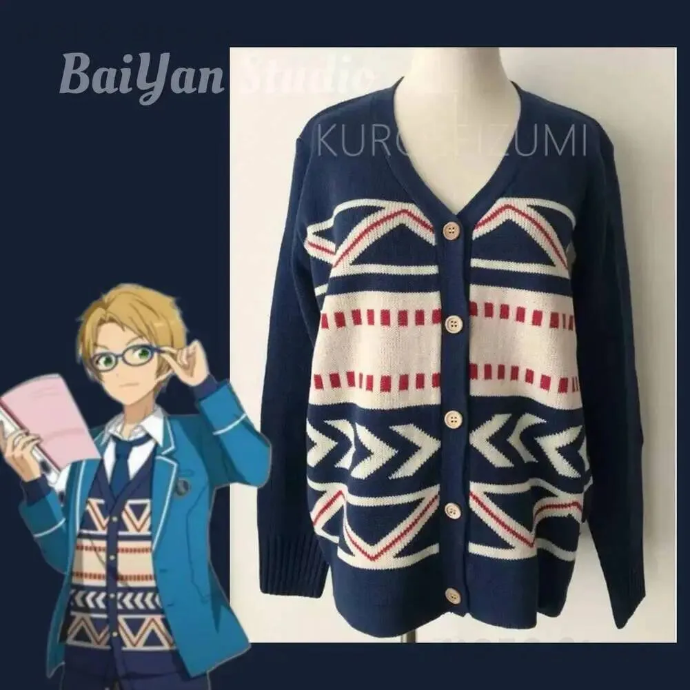 

Spring Game Autumn Wear Coat Halloween Ensemble Stars Yuuki Makoto CosplaySchool Uniform Sweater Knitted Cardigan Jacket Casual