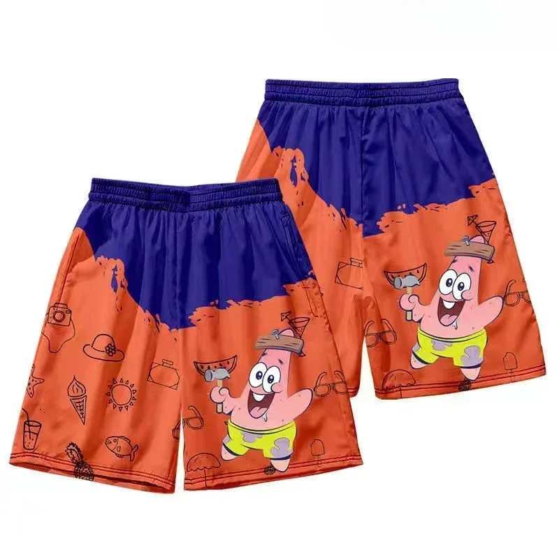 SpongeBob SquarePants Beach Shorts Patrick Star Fashion Creative Loose Plus Size Pajama Pants Plankton Five Pants Beach Pants