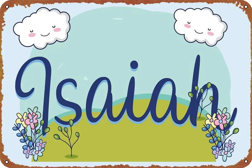 ISAIAH Baby Name Sign Gift Poster Vintage Cute Metal Sign Gift Retro Novelty Cafe Store Garage Tin Signs
