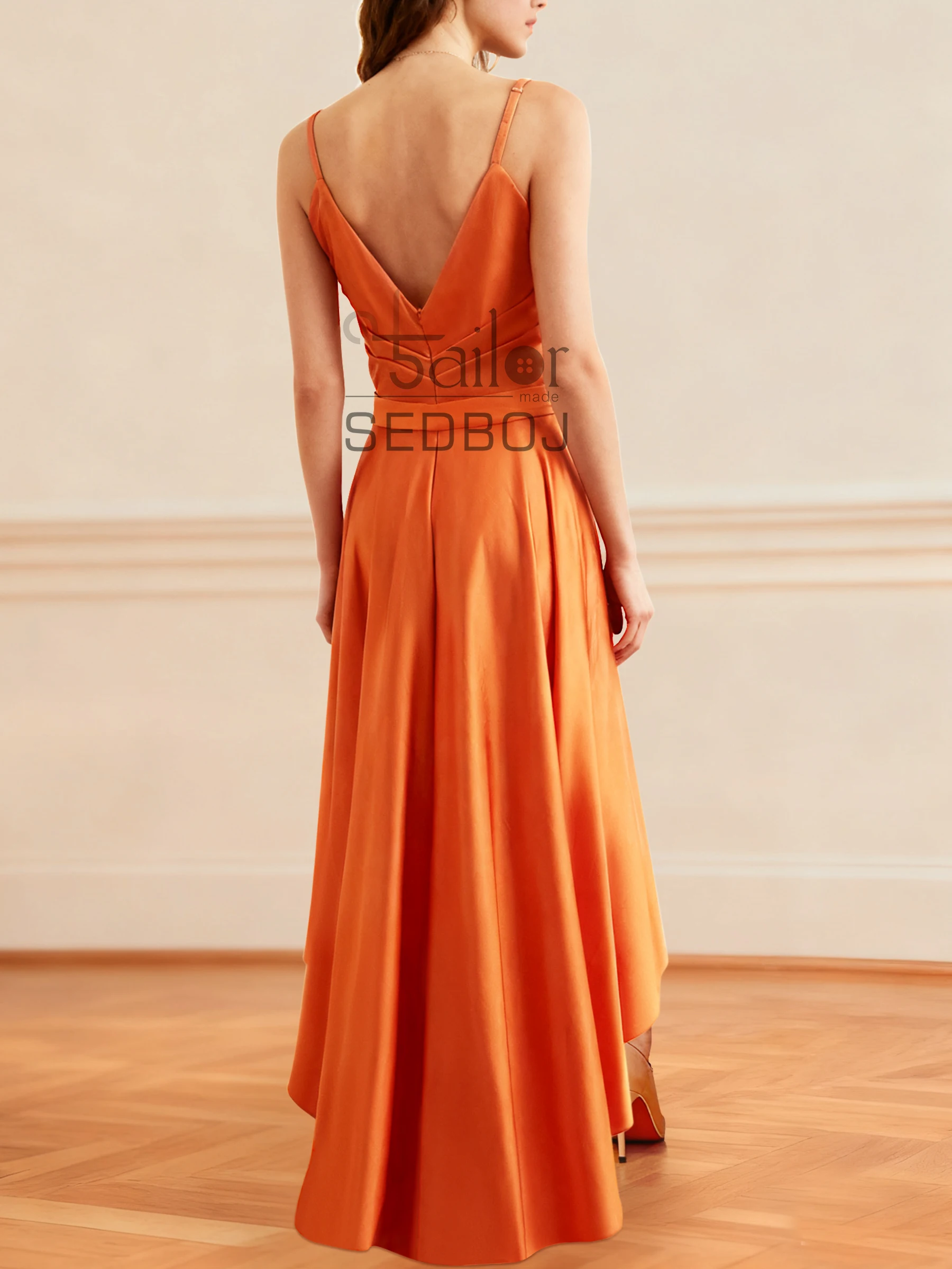 빈티지 플레어 플리츠 캐미솔 드레스 (골드 새틴 소재)