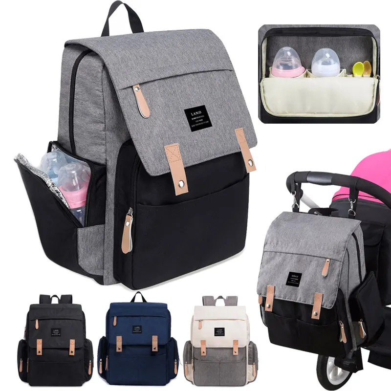 Bolsas de pañales LAND Mommy Landuo, mochilas de pañales de viaje de gran capacidad con cambiador, prácticas bolsas de lactancia para bebés