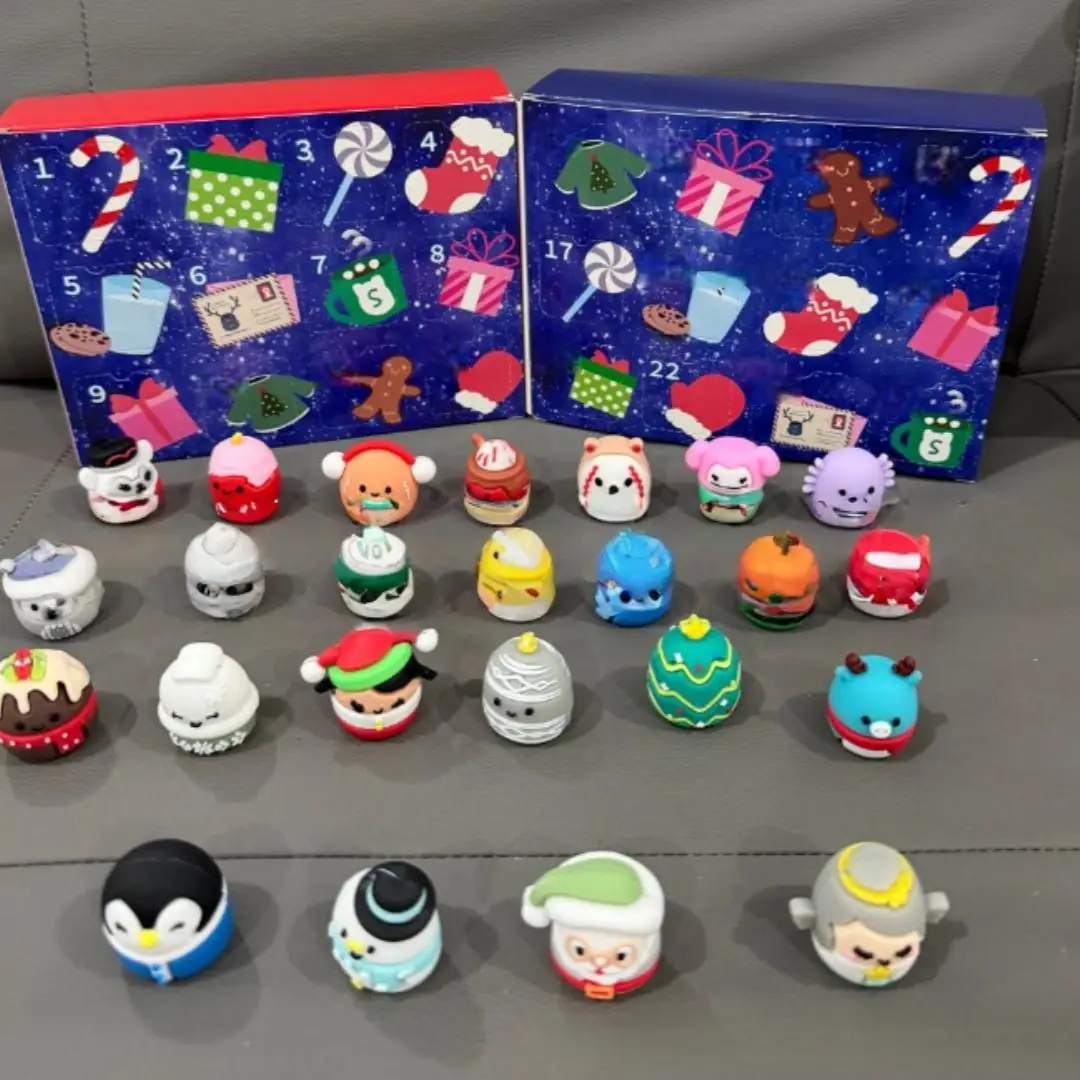 عيد الميلاد العد التنازلي التقويم صندوق أعمى Micromallows 24 يوم تقويم القدوم لينة شخصيات من الفينيل عطلة صغيرة ديكور حفلة السنة الجديدة #5