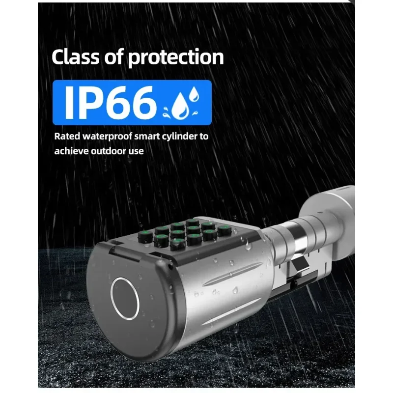 YyhcYyhcYyhcOEM Length Adjustable Keyless Digital Smart Lock Door European Tuya Ttlock App Fingerprint Smart Cylinder Door Lock