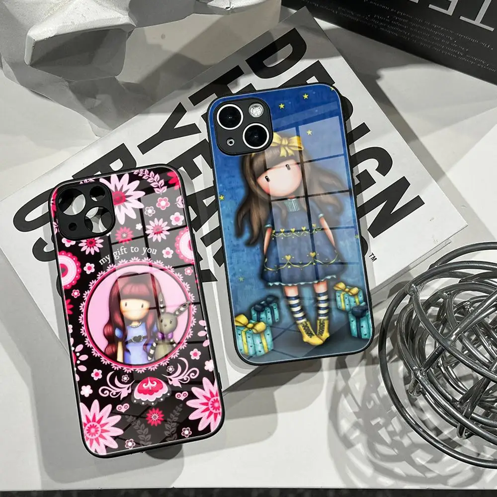 London Santoro Gorjuss Phone Case Tempered Glass Shell FOR IPhone 16ProMAX 14 12 17Pro Air 15 16 Plus 13 Pro MAX Cover