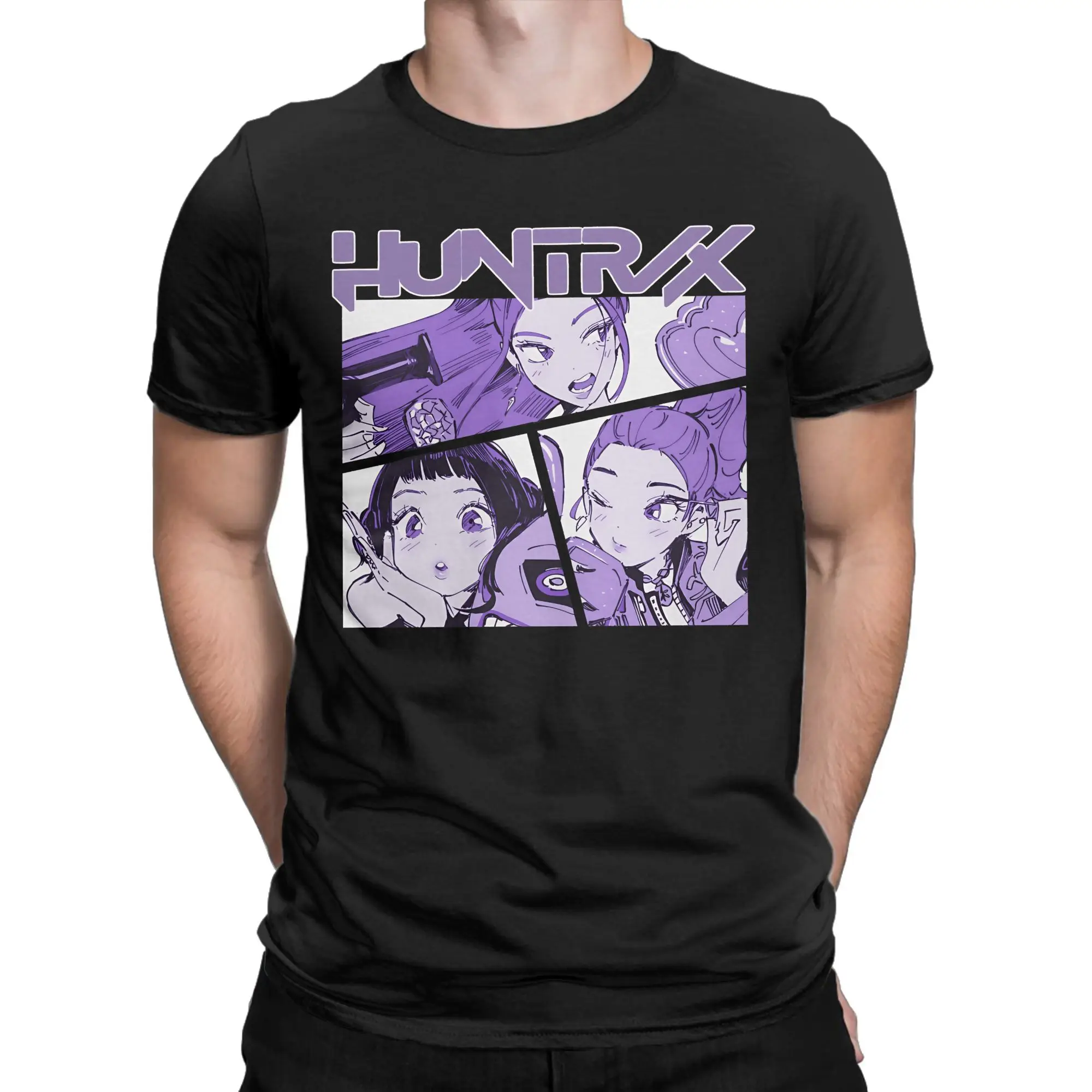 مضحك خمر KPOP شيطان الصيادين تي شيرت الرجال س الرقبة 100% القطن تي شيرت قصير الأكمام تيز الجرافيك المطبوعة القمم