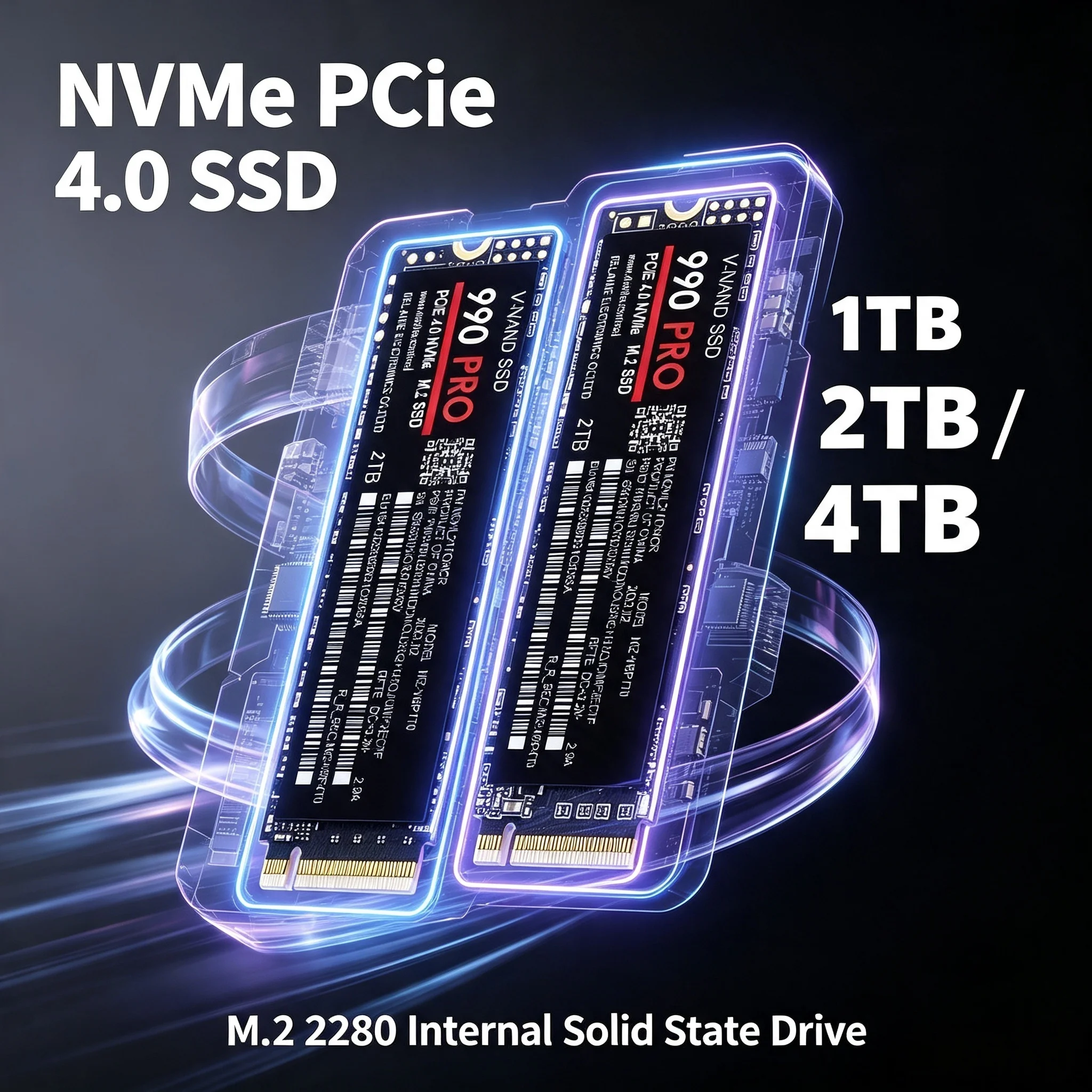 2026 Hot Sale 990 PRO NVMe PCIe 4.0 M.2 2280 SSD 1TB 2TB 4TB High Speed Internal Solid State Hard Drive For PC Laptop PS4 PS5