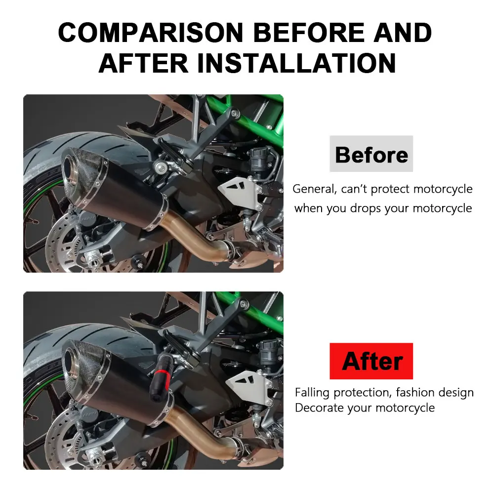 Motorcycle Slider Falling Protection Crash Pad ZH2 Exhaust Protector 2023 for Kawasaki Z H2 SE 2019 2020 2021 2022 Accessories