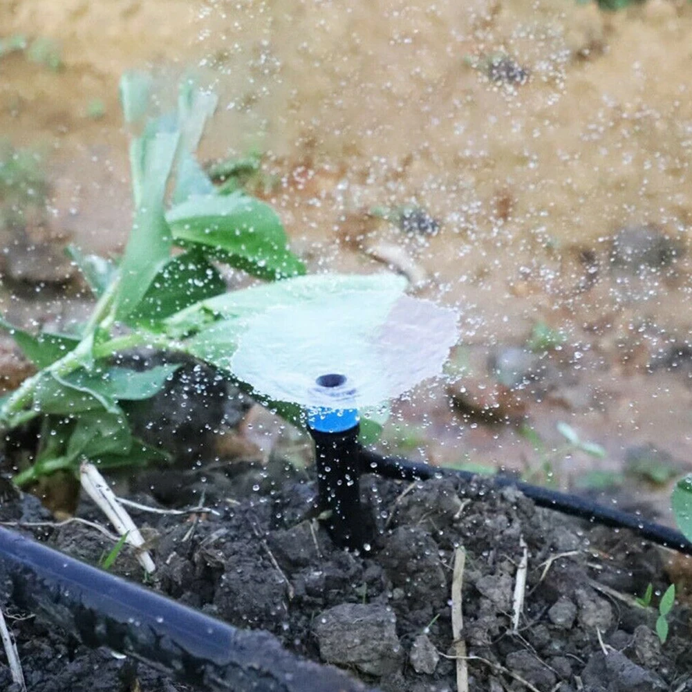 Nozzle Irrigation Sprinklers PE Plastic 360 Degree Black+Blue Drip Irrigation Spikes Tubs For Pots Ground Cover