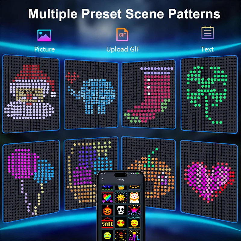 Smart Curtain Lights LED Fairy Lights App Remote Control Music Sync DIY Pattern Text IP67 Waterproof for Birthday Party Decor