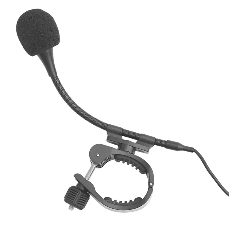 B86B Universal Flute Clarinet Microphone Clip, Condenser Mic Stand Clip, Durable, for Various Microphones, Black