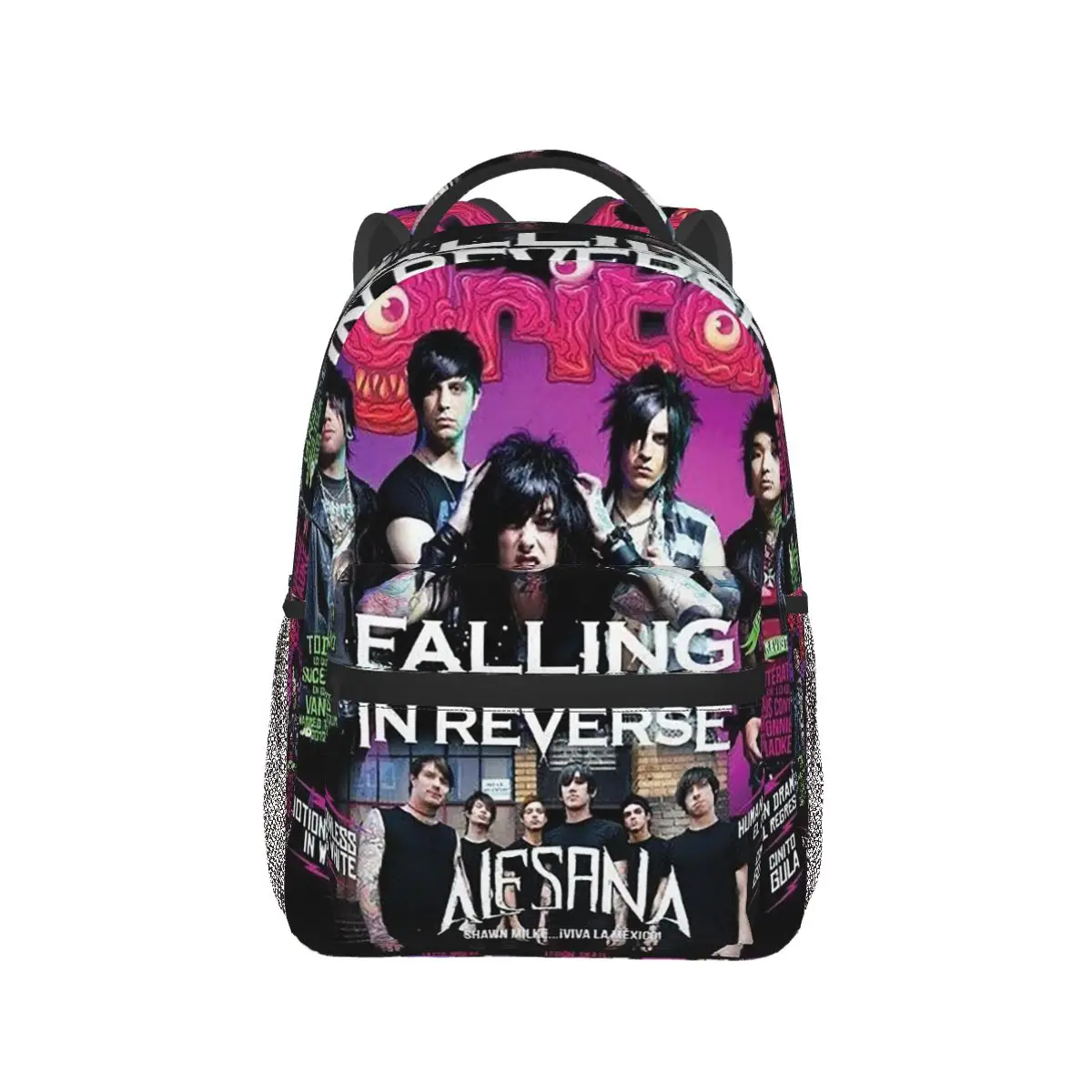 Rock Band Falling In Reverse Print Backpack Hot Sale Daypack Large Capacity Kids BookBag School Bag Shoulder Bags for Men Women