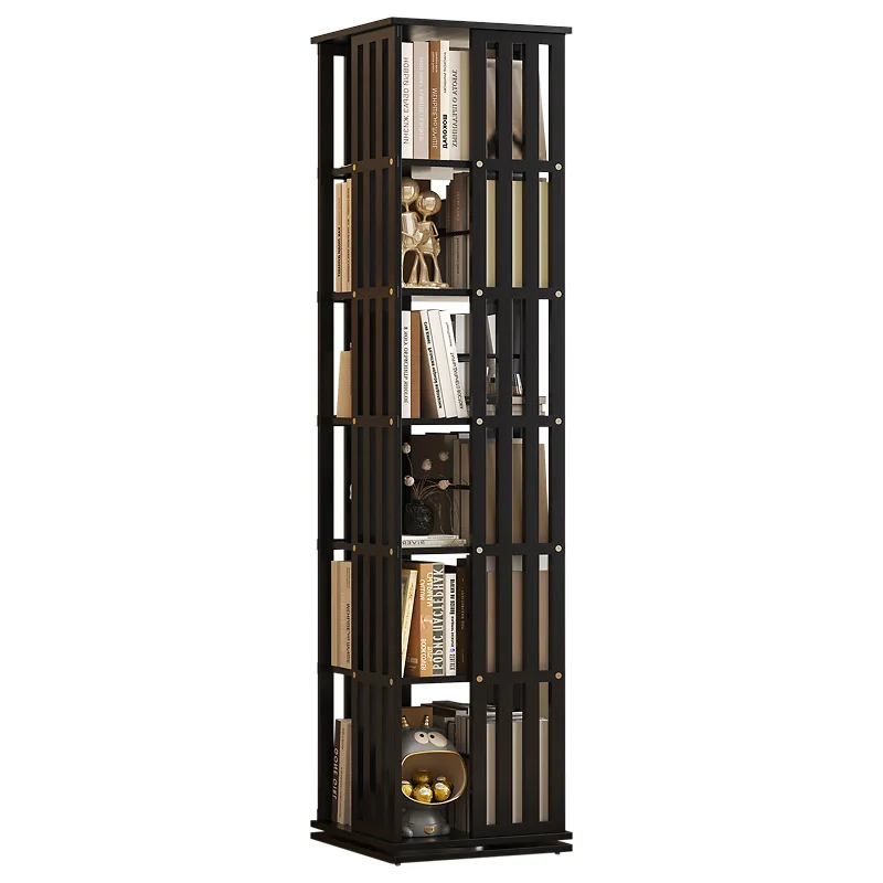 

360 ° rotating bookshelf bookcase floor to wall shelf children's simple storage rack toy cabinet simple multi-layer