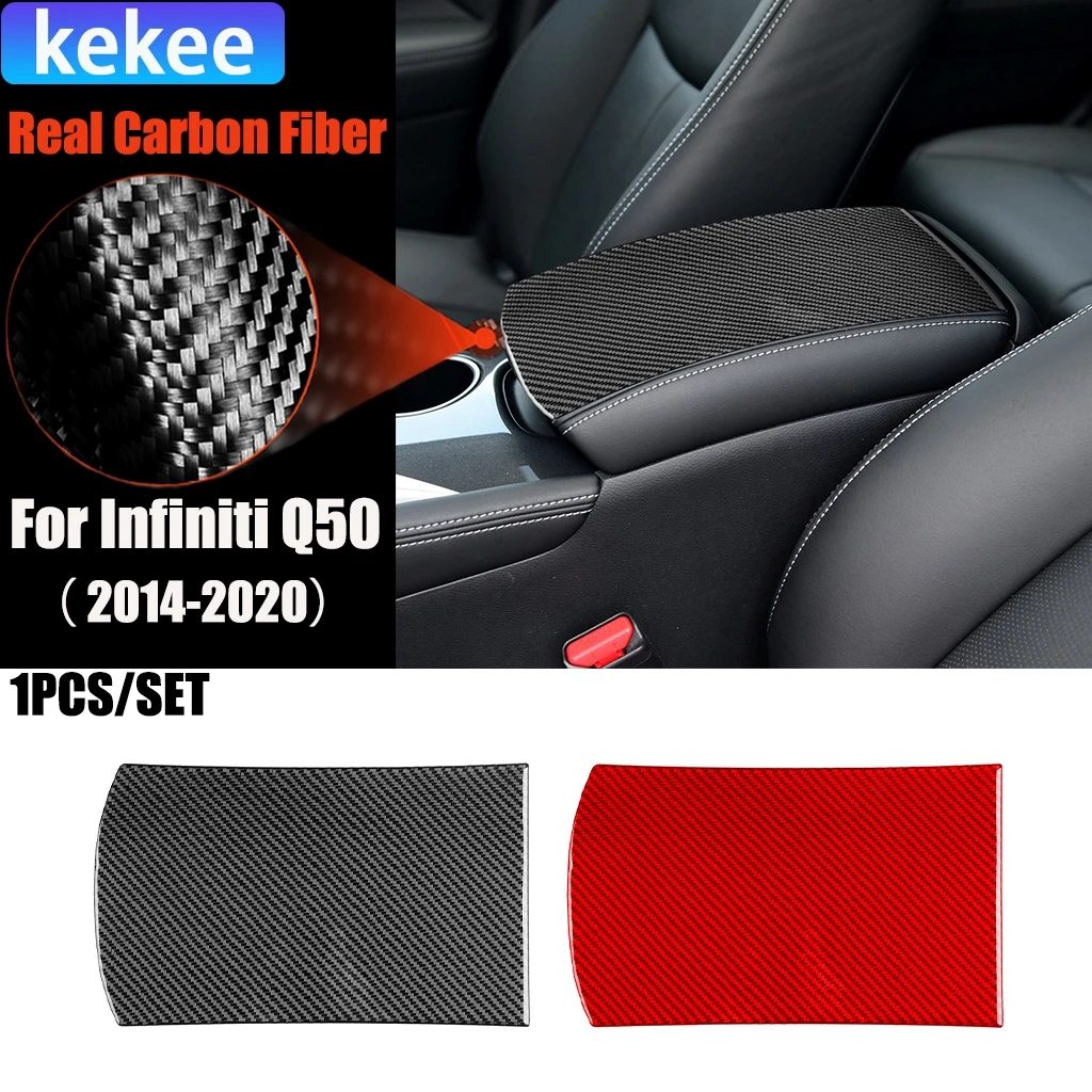 

Автомобильные аксессуары из углеродного волокна, подлокотник центральной консоли, модифицированная внутренняя накладка, мягкая наклейка для Infiniti Q50 2014-2020