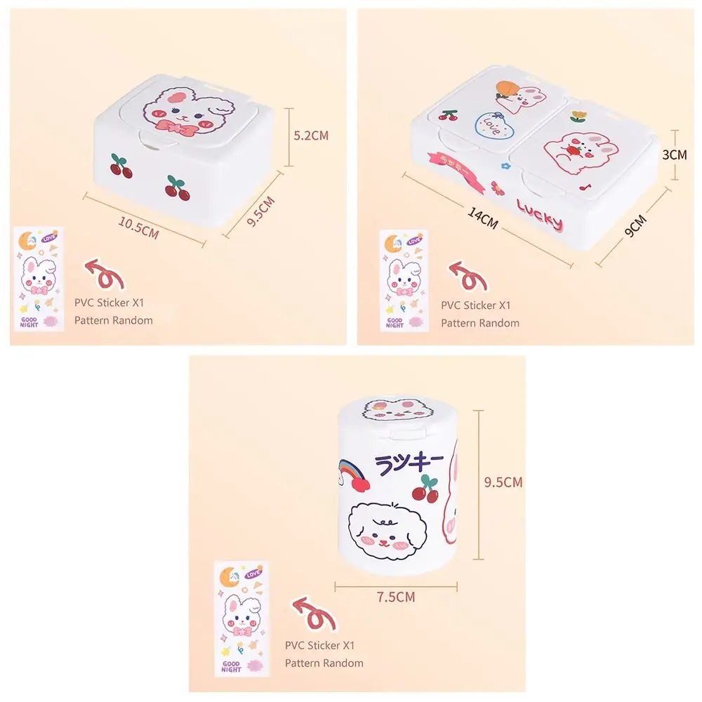 1Pcs Button Desk Organizer Box Kawaii Cartoon Mini Cosmetics Storage Box With Lid Plastic Makeup Organizer Container