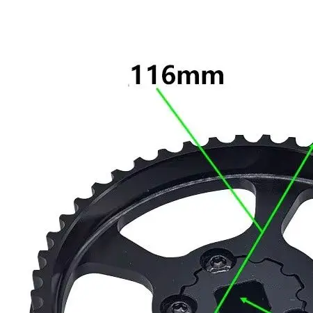 For Bike Upgrading Black Alloy Bicycle Crank 46T Crankset For Bicycle Bicycle Crank HTD-8M-12 System 46 Tooth Count
