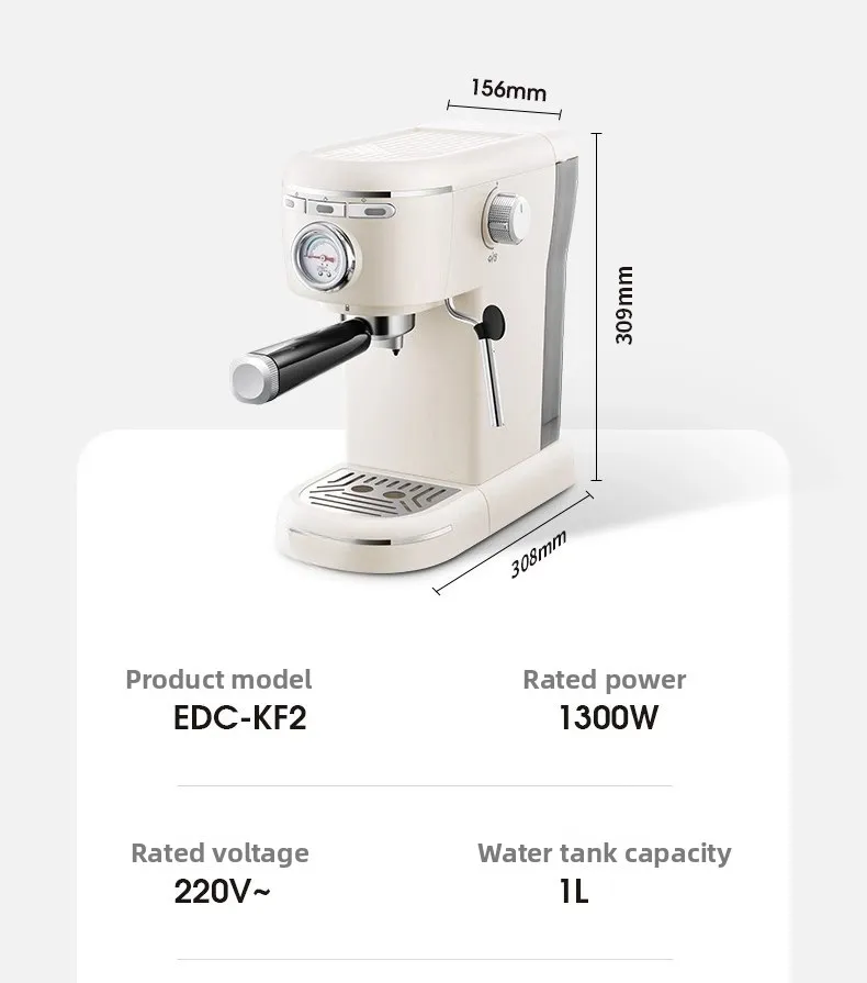 Coffee machine household small semi-automatic with steam milk foam