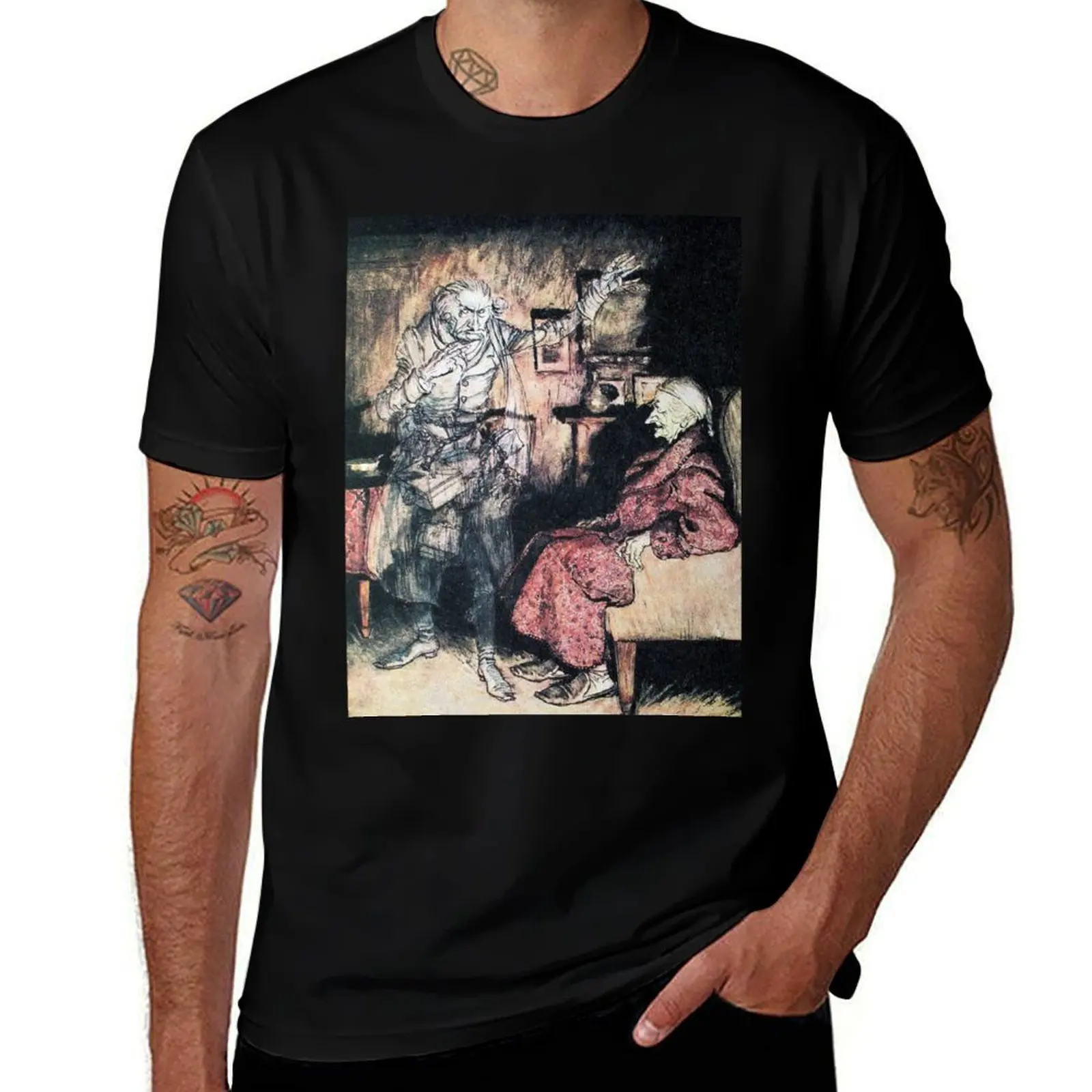 Jacob Marley - A Christmas Carol - Arthur Rackham T-Shirt Plus Size Lightweight Top T-Shirt