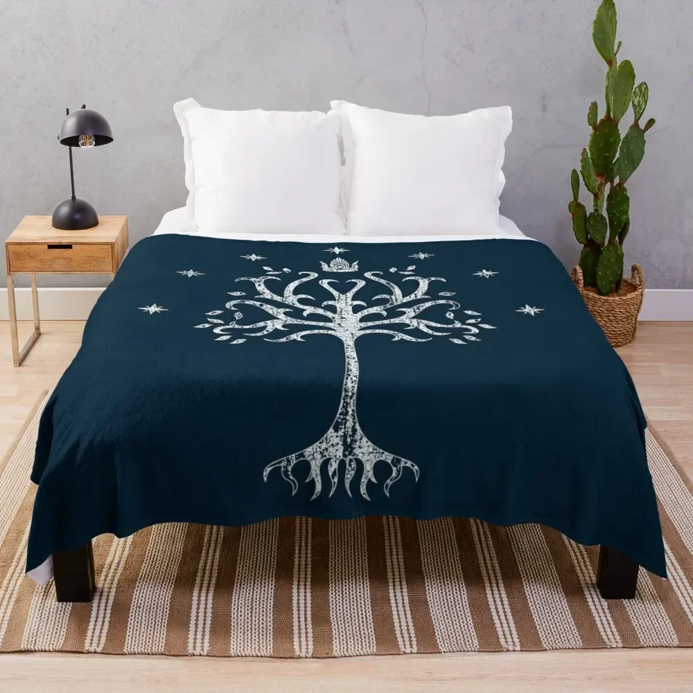 

The White Tree Crest Throw Blanket Warm Flannel Blanket for Couch Chair Bedroom