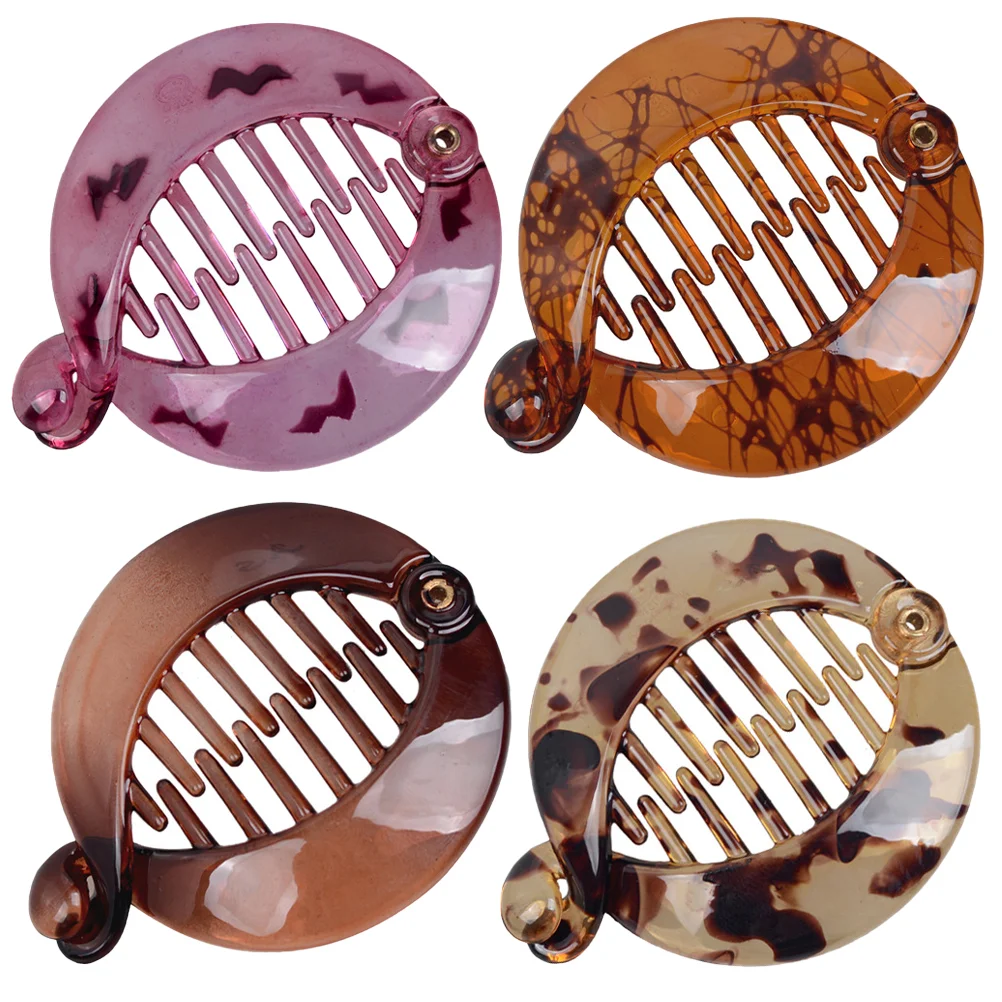 

4 Pcs Hair Jaw Clamp Decorative Combs Accessories Fishtail Clip Clips for Toppers Hairpins Cowhells