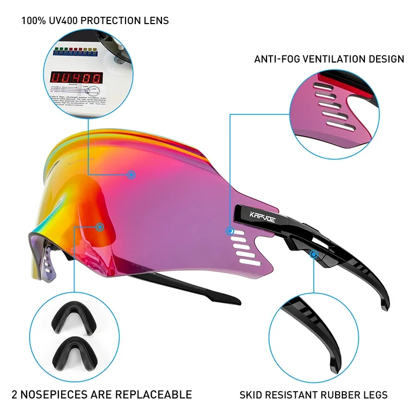 New Sports Men Sunglasses Road Mountain Bicycle Cycling Glasses Woman Riding Goggles Outdoor Protection Goggles Eyewear 1 Lens