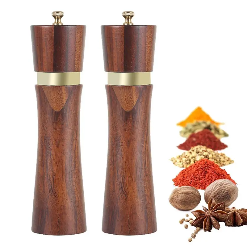 Wooden Manual Pepper Grinder Salt and Pepper Grinder Mills Sets Kitchen Cooking Salt Shakers Mill Ceramic Core Grinding Tools