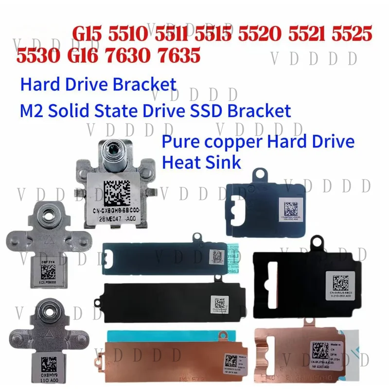 L...  for Dell G15 5510 5511 5515 5520 5521 5525 5530 G16 7630 SSD bracket, heat sink
