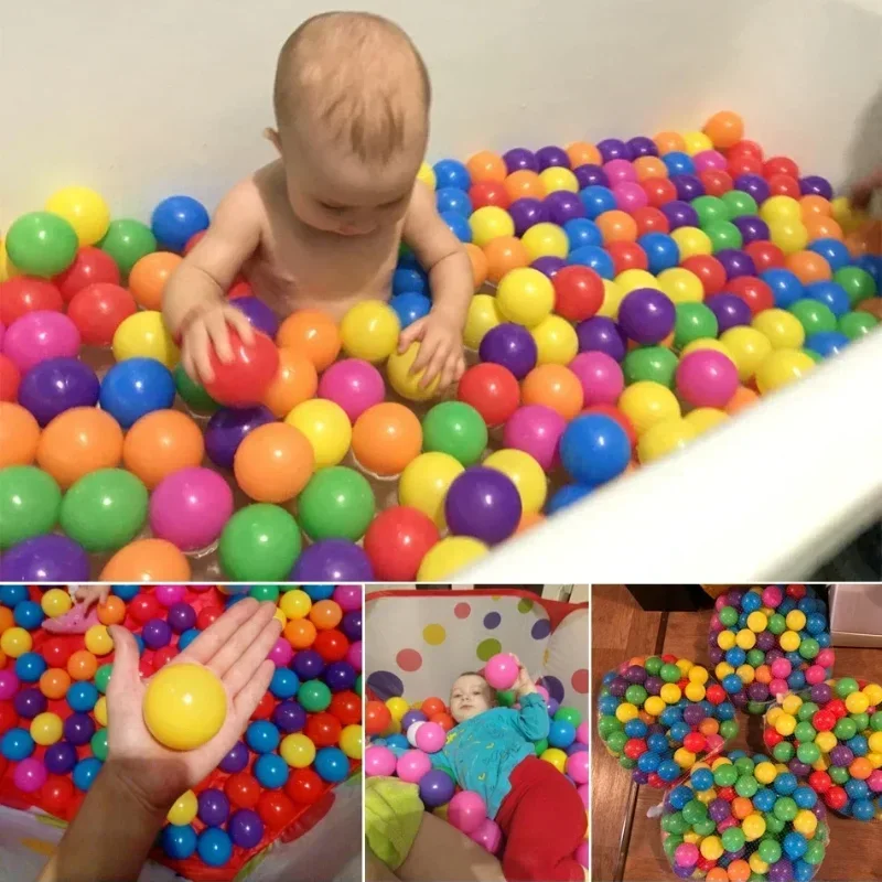 100 pçs engrossado oceano bola brinquedos das crianças bola colorida crianças ao ar livre playground bolas de plástico à prova de explosão brinquedos coloridos