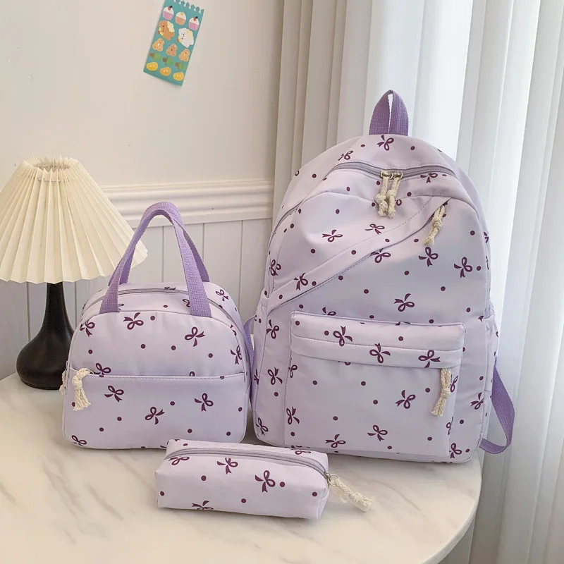 1 Set 3 in 1 Backpack Set for Female College Student Large Capacity Travel Casual Hiking Daypack Fashion Versatile Backpack