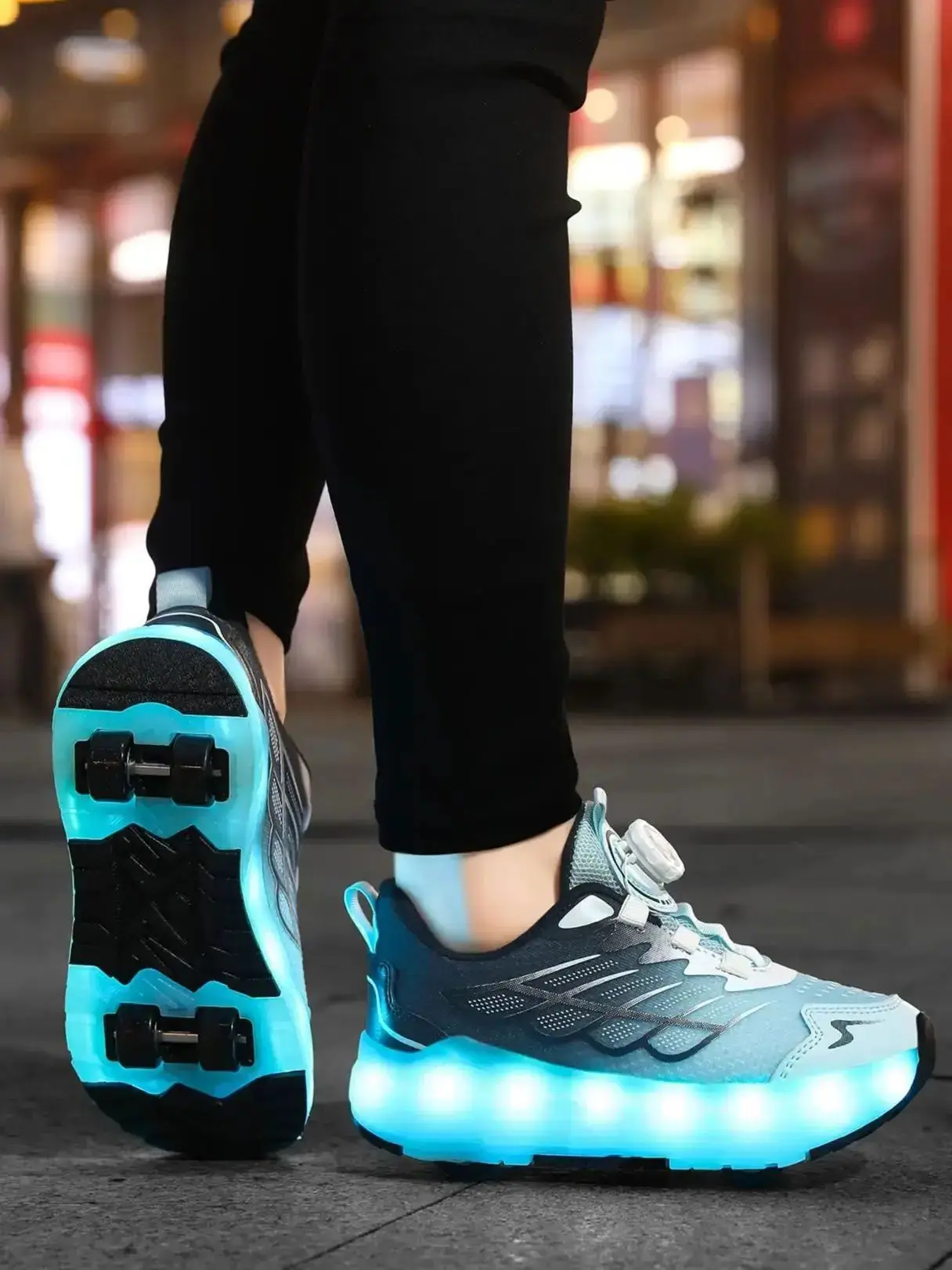 Rolschaatsen voor kinderen en tieners - Modieuze verbeterde editie met verbeterde stabiliteit - Afneembare sportschoen voor tweeërlei gebruik - afbeelding 2