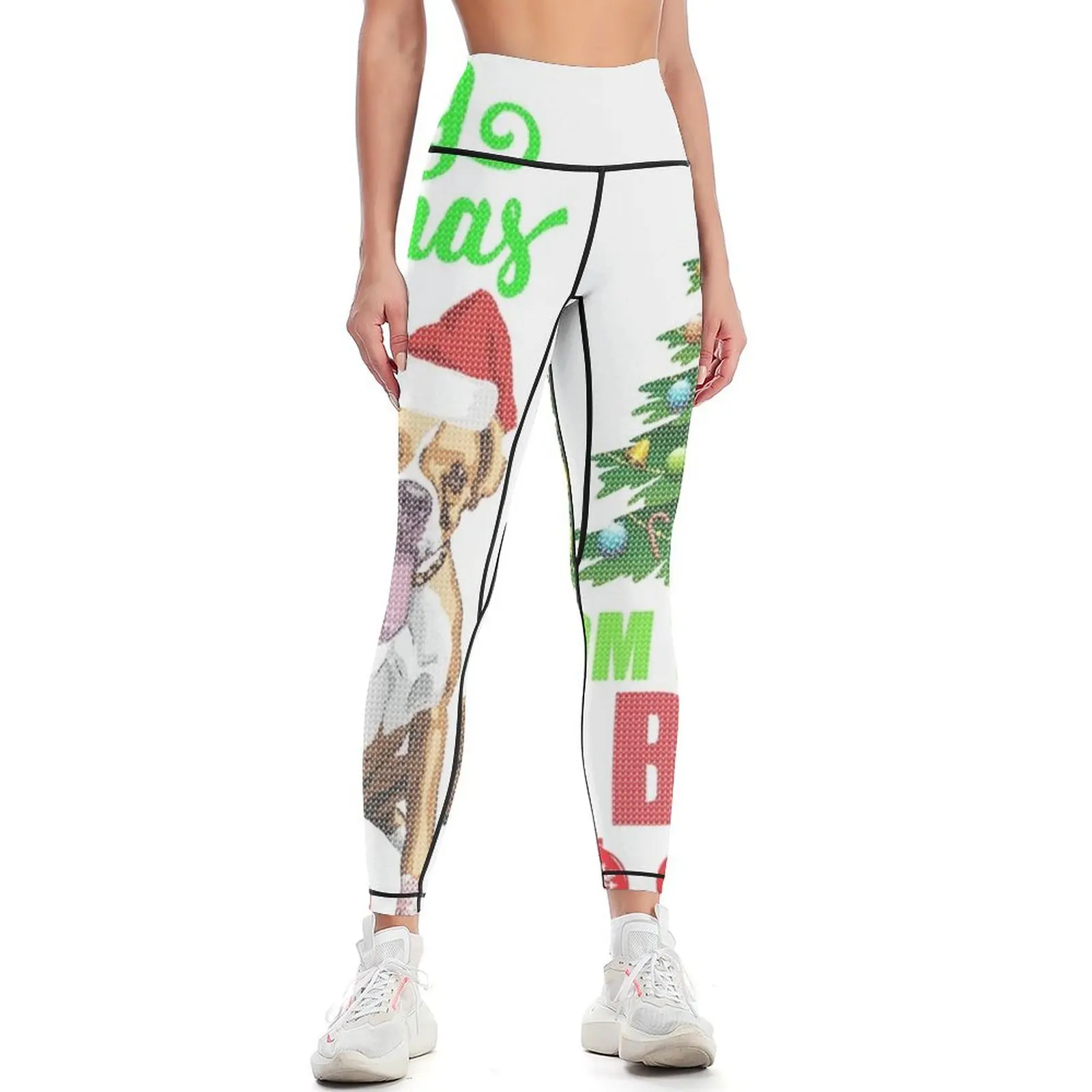 

Merry Christmas From Boxer Dog Ugly Sweater T Shirt Leggings flared legging push up Women's trousers Pants sport Womens Leggings