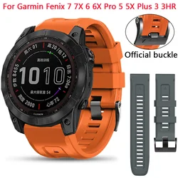 22 26mm Official Screw Buckle Band For Garmin Fenix 7 7X 6 6X Pro 5 5X Plus 3 3HR Smartwatch Strap Silicone Quick Fit Watchbands