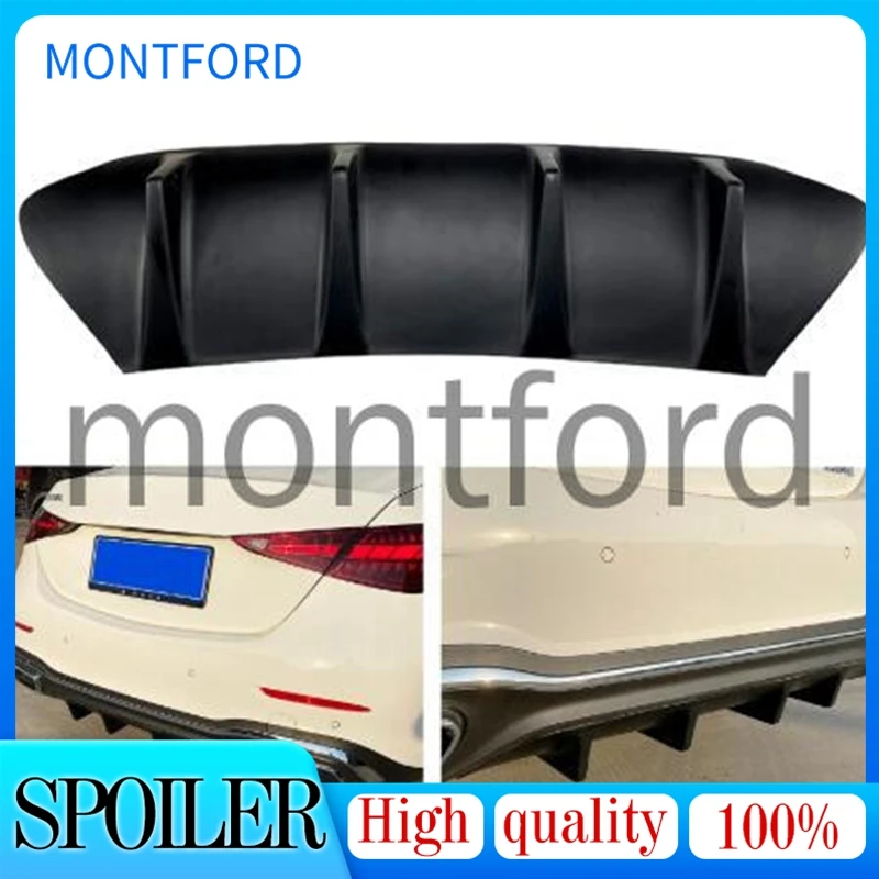 

For Mercedes Benz W206 C Class C200 C260 C300 2022+ Sport Only Rear Valance Diffuser Lip Bumper Guard Cover Spoiler Skid Plate