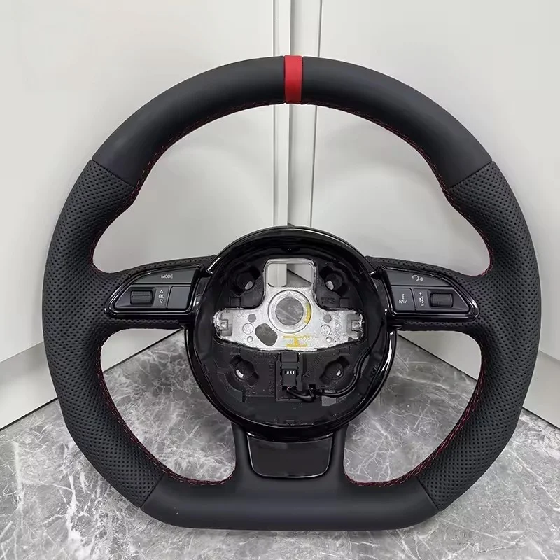 Customized Leather Car Steering Wheel For Audi A3 A4 A5 A6 A7 C6 C8 S3 S4 S5 S6 Q3 Q5 Q7 RS6 RS7 RS5 B8 B9 Steering Wheel