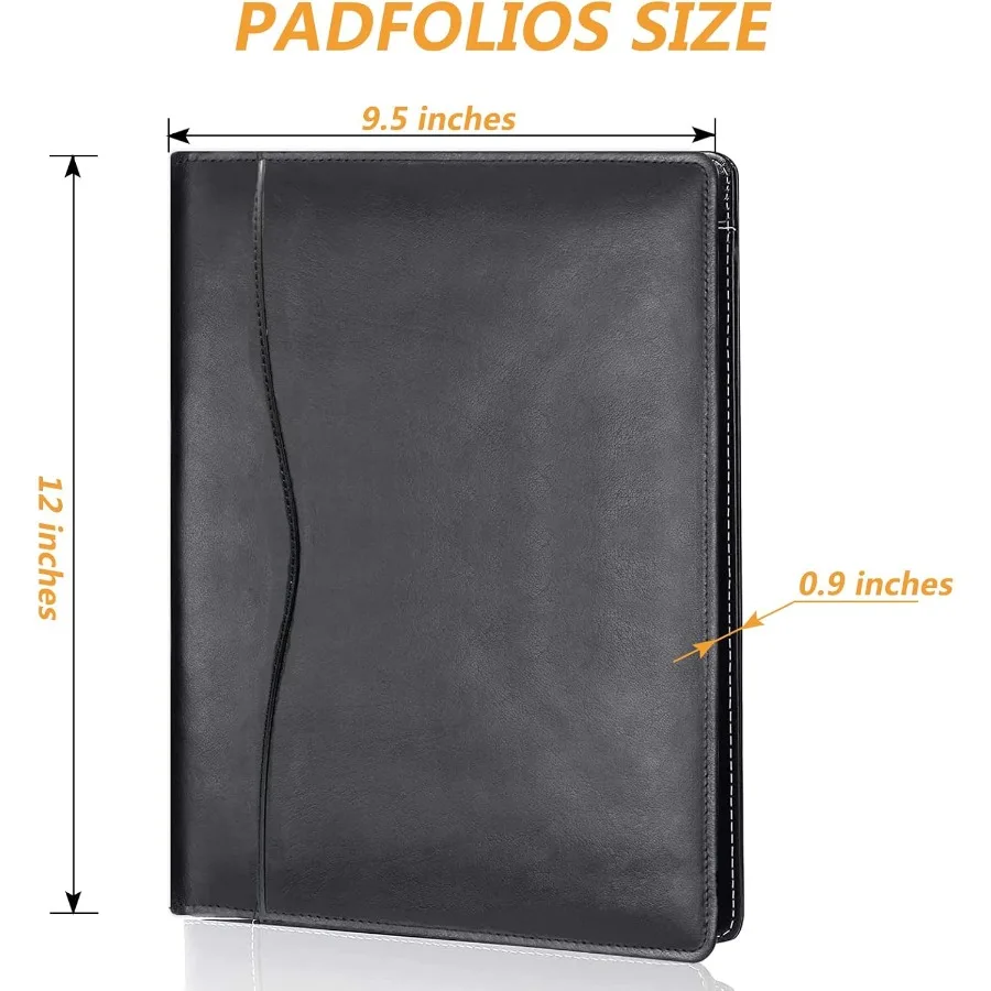 Cartella portafoglio in pelle Padfolio Business Padfolio Organizer Pianificatore di documenti Raccoglitore portafoglio Pentola di stoccaggio per supporto legale
