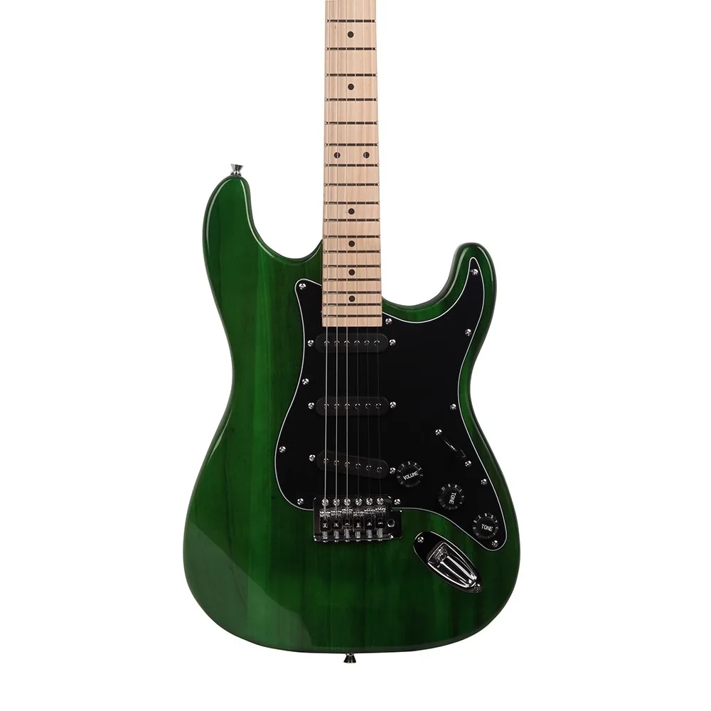 GST Basswood Electric Guitar Kit for Beginner With Bag Green