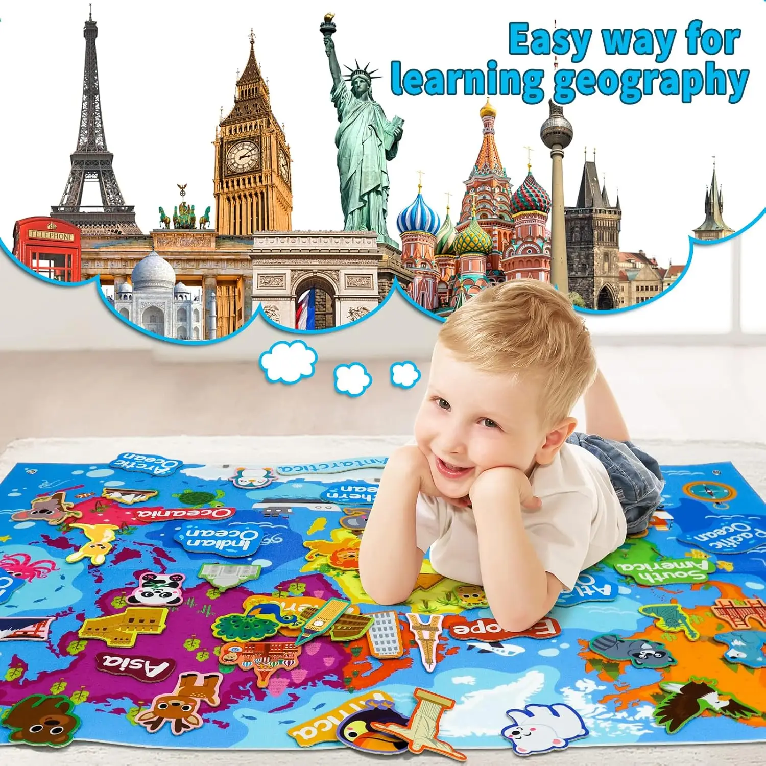 Zoo Tiere Filz Geschichte Bord Set Montessori Lernen Spielzeug Interaktive Storytelling Lehre Spielen Wand Hängen Kits Für Kinder Geschenk – Detail 25