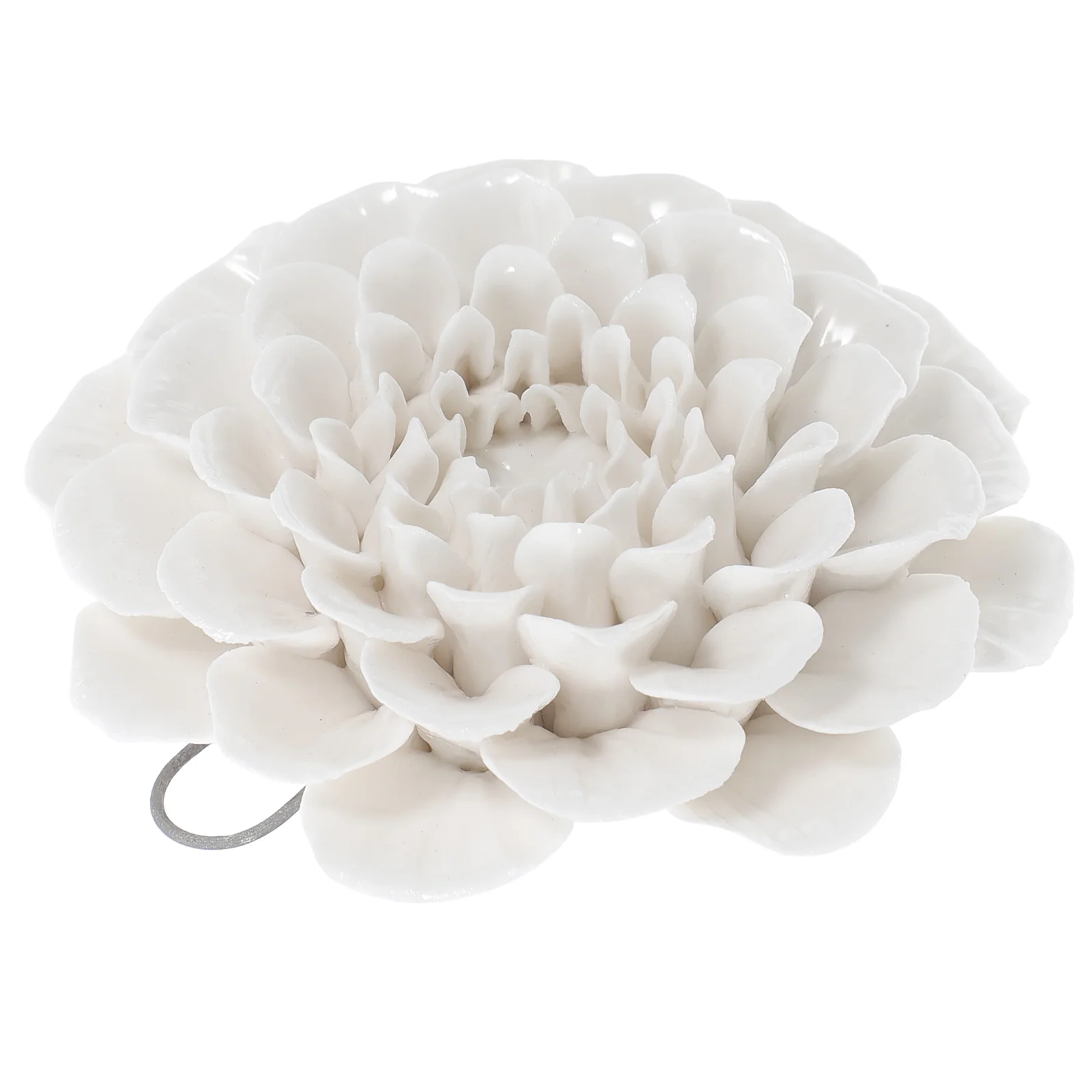 

White Ceramic Flower Wall Decor Hanging nament Artificial Bloom Figurines Miniatures Sculpture Porcelain Home Accessories